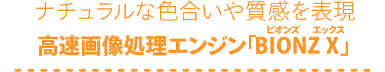ナチュラルな色合いや質感を表現高速画像処理エンジン「BIONZ X」