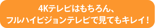 4Kテレビはもちろん、フルハイビジョンテレビで見てもキレイ!