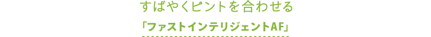すばやくピントを合わせる 「ファストインテリジェントAF」
