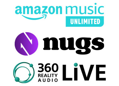 amazon music UNLIMITED | nugs.net | 360 REALITY AUDIO LIVE
