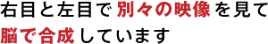 �E�ڂƍ��ڂŕʁX�̉f�������Ĕ]�ō������Ă��܂�