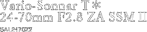 Vario-Sonnar T�� 24-70mm F2.8 ZA SSM II SAL2470Z2