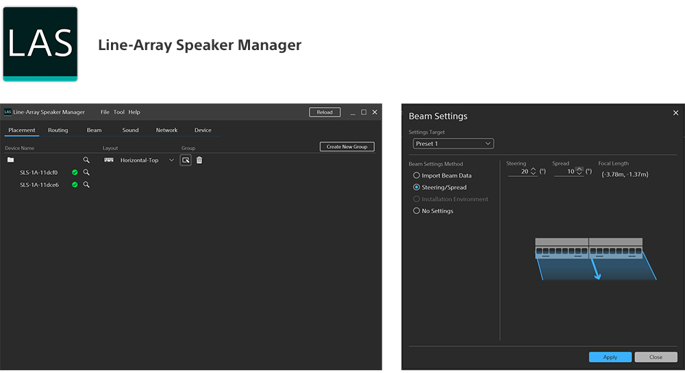 Line-Array Speaker Manager�ݒ���