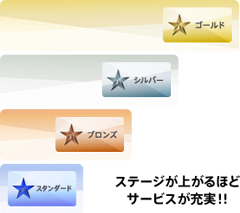 ステージが上がるほどサービスが充実!!