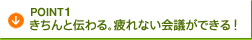 POINT1 | ������Ɠ`���B���Ȃ���c���ł���I