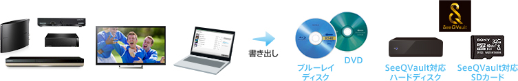�u���[���C�f�B�X�N�ADVD�ASeeQVault�Ή��@��ɏ����o��