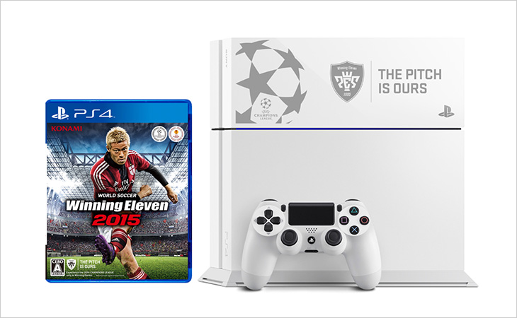 特典の「ウイニングイレブン レーザー刻印 PlayStation(R)4 HDDベイカバー」を取り付けたPS4(TM)本体(グレイシャー・ホワイト) (*2)(*3)(*4)