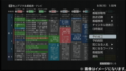 番組表画面