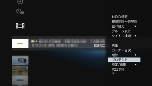 プロテクト決定画面