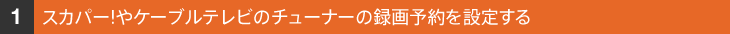 �X�J�p�[!��P�[�u���e���r�̃`���[�i�[�̘^��\���ݒ肷��