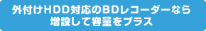�O�t��HDD�Ή���BD���R�[�_�[�Ȃ瑝�݂��ėe�ʂ��v���X
