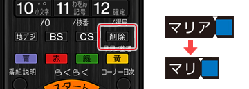 リモコンの《削除》ボタンによる操作