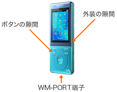 ボタンの隙間、外装の隙間、WM-PORT端子
