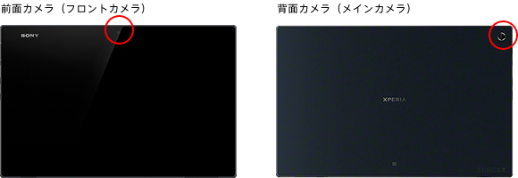 Xperia Tablet Z�̃J�����̈ʒu