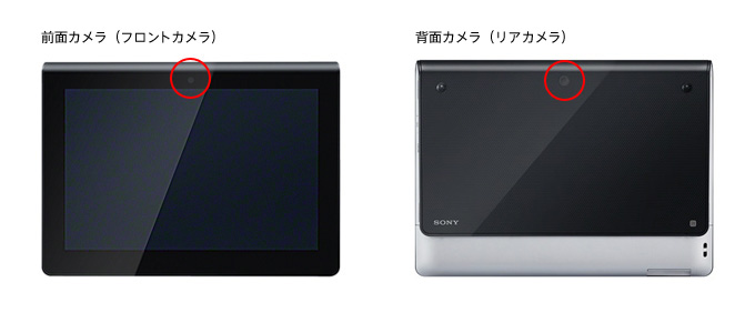 Sony Tablet Sシリーズのカメラの位置