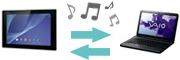 USB�ڑ��Ń^�u���b�g����p�\�R���ɉ��y�f�[�^���R�s�[