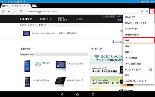 Chrome�i�N���[���j��[�ݒ�]�{�^��