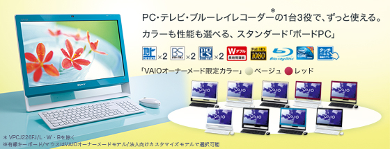 PC・テレビ・ブルーレイレコーダーの1台3役で、ずっと使える。カラーも選べる、スタンダード「ボードPC」