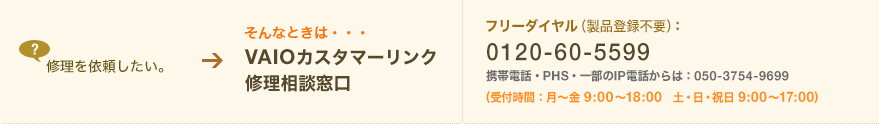 修理を依頼したい。
