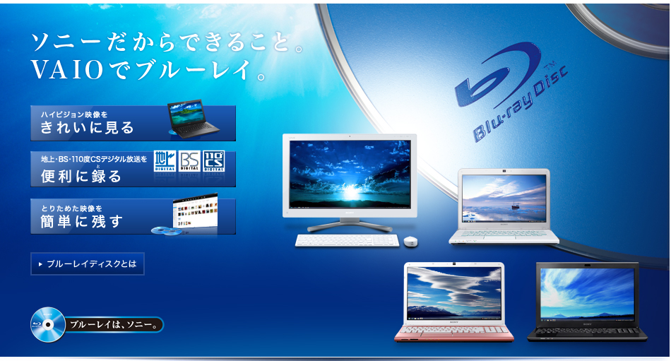 �\�j�[������ł��邱�ƁBVAIO�Ńu���[���C�B