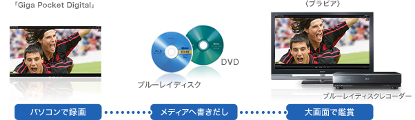 ブルーレイディスクやDVDで、大画面で鑑賞する