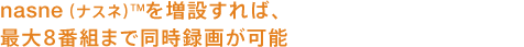asne�i�i�X�l�j�𑝐݂���΁A�ő�8�ԑg�܂œ����^�悪�\