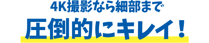 4K撮影なら細部まで 圧倒的にキレイ!