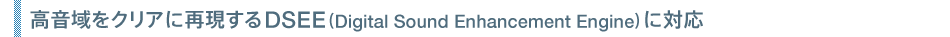 ��������N���A�ɍČ�����DSEE�iDigital Sound Enhancement Engine�j�ɑΉ�