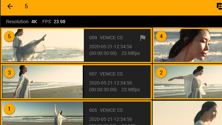 Clipファイルが一覧で表示されるので、長押しで選択